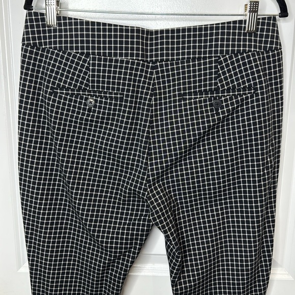 LOFT Petites Size 10 Marisa Black White Grid Cropped Stretch Trouser Pants $80 - Picture 10 of 13